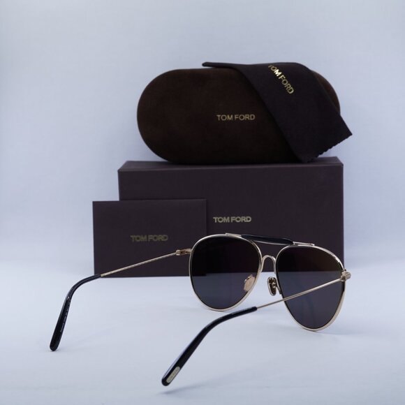 🕶️ New Tom Ford Raphael-02 FT0995 28A Sunglasses - Gold Frame, Smoke Lenses - Picture 10 of 10